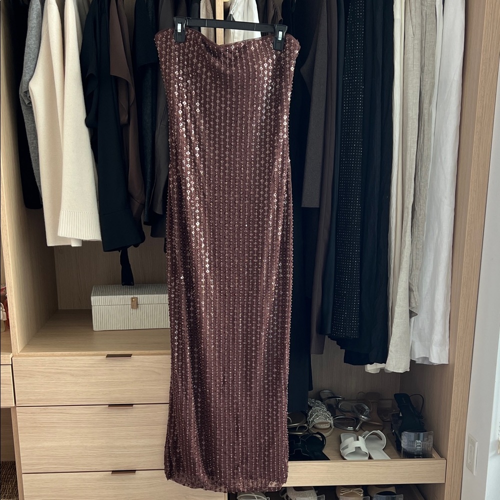 Abercrombie & Fitch Strapless Sequin Brown Dress